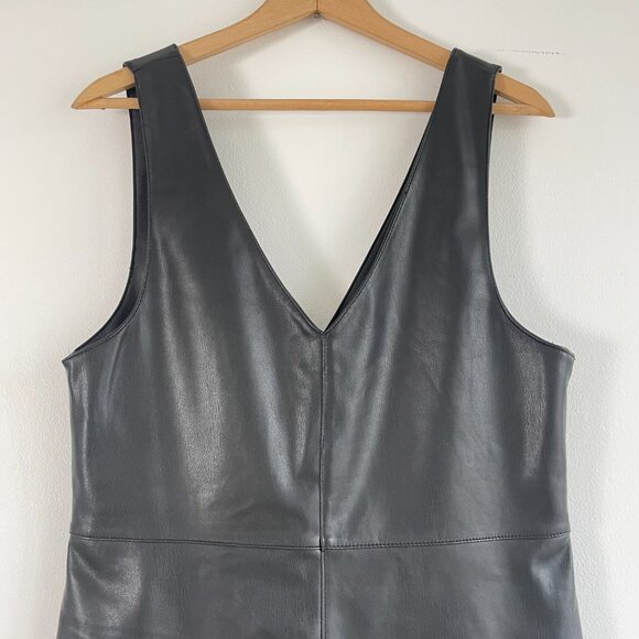 Pre-Loved MANGO Faux Leather Black Mini dress - Size S - Picture 4 of 13